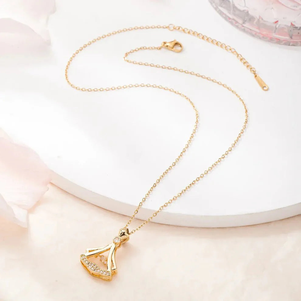 Rhinestone Decor Crystal Pendant Necklace For Women Elegant Glamour