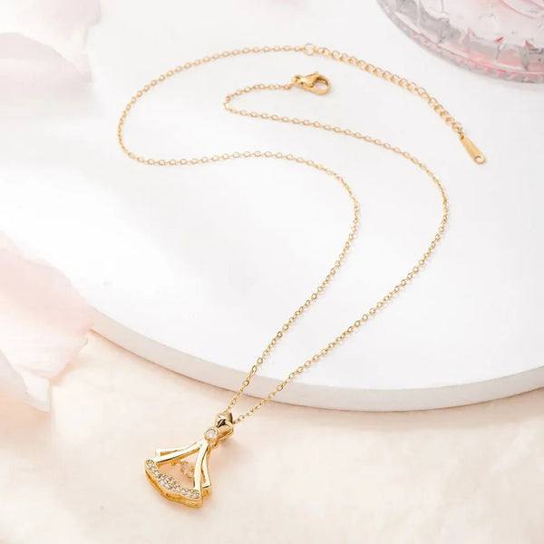 Rhinestone Decor Crystal Pendant Necklace For Women Elegant Glamour