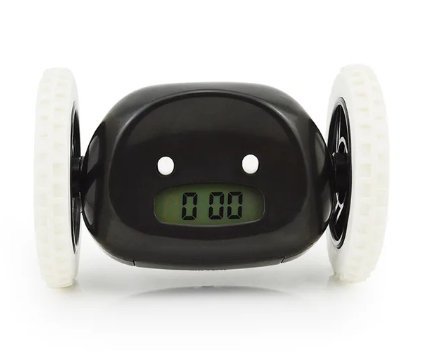 Yellow Robotic Alarm Clock For Kids Fun Tabletop Battery Powered Design