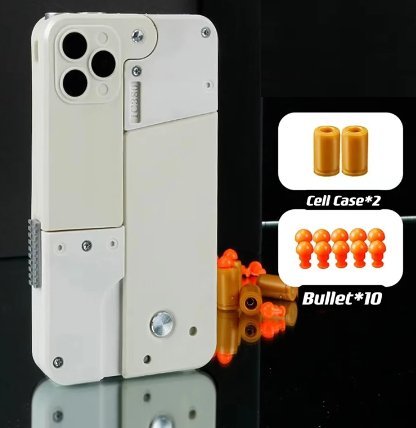 Shell Ejecting Folding Phone Bullet Toy Gun With Quick Loader Magazine