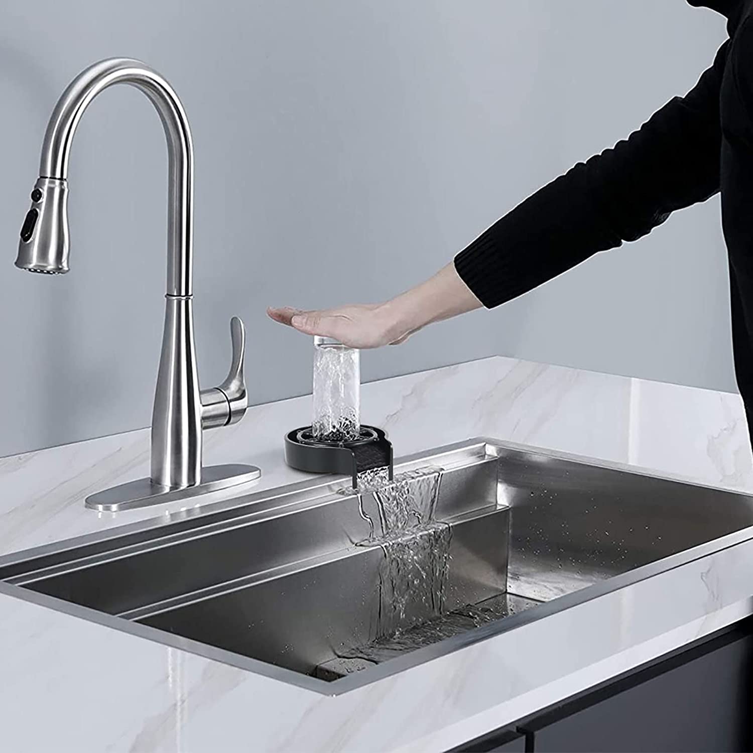 Automatic High Pressure Cup Washer Sink Mounted Bottle Glass Rinser