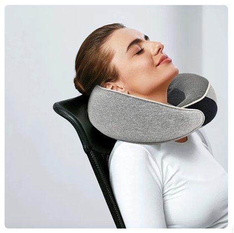 U-Shaped Memory Foam Travel Sleeping Pillow With Eye Mask And Earplugs