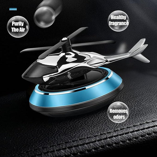 Solar Powered Car Aroma Diffuser Helicopter Rotating Purifier Freshener