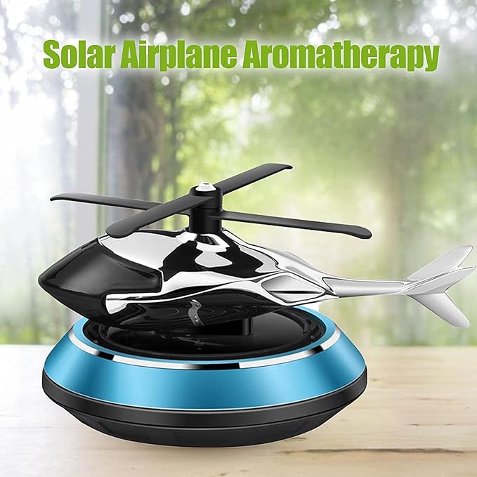 Solar Powered Car Aroma Diffuser Helicopter Rotating Purifier Freshener