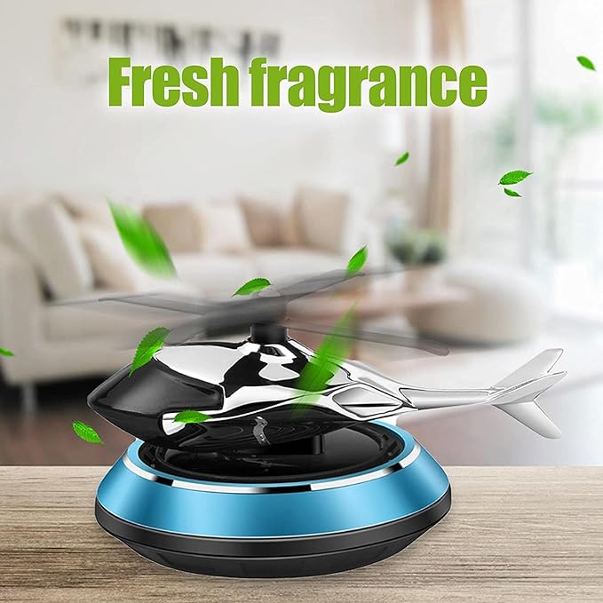 Solar Powered Car Aroma Diffuser Helicopter Rotating Purifier Freshener