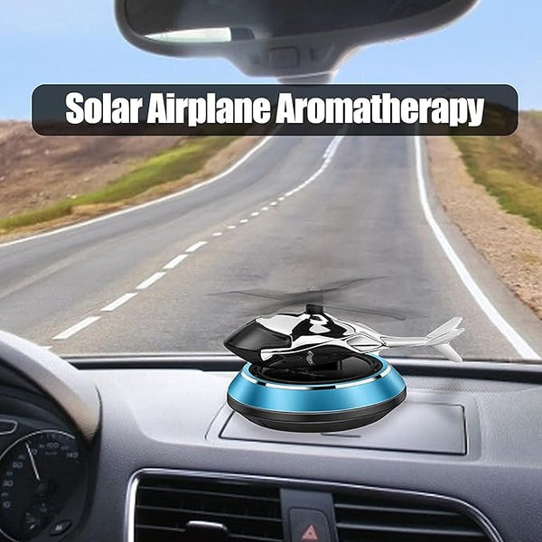 Solar Powered Car Aroma Diffuser Helicopter Rotating Purifier Freshener