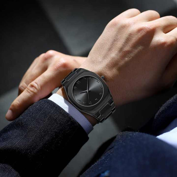 Stainless Steel Arabic Numeral Dial Watch For Men Elegant Versatile