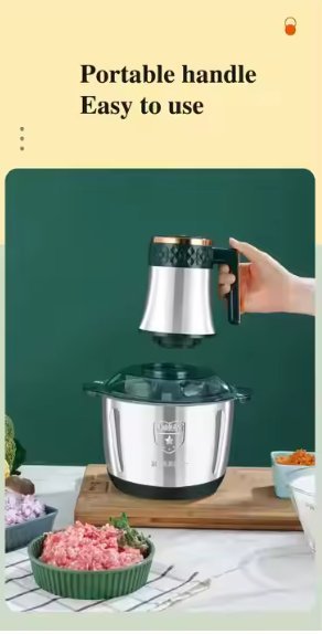 Stainless Steel Electric Meat Grinder With 5 Speed Settings 200W Motor