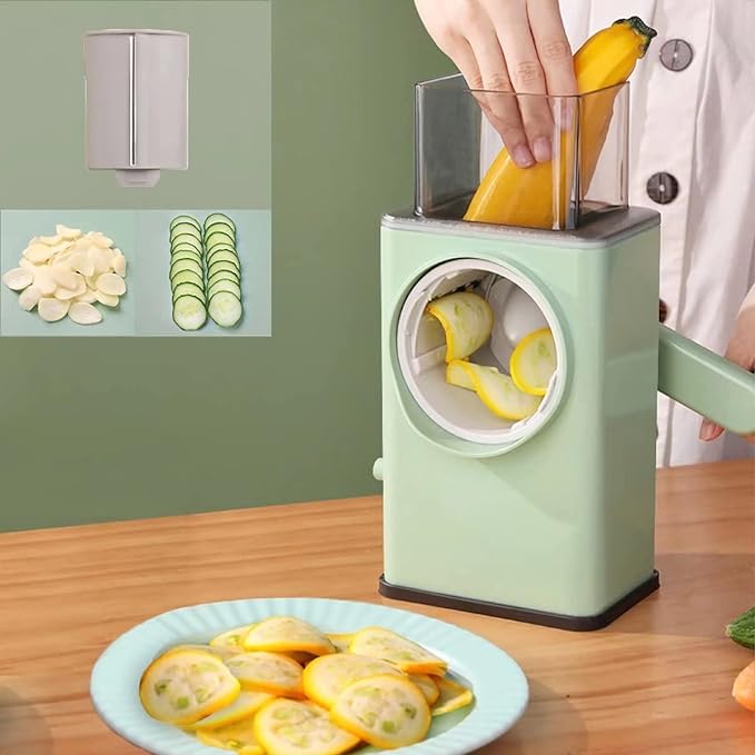 Stainless Steel Rotary Vegetable Cutter & Slicer For Easy Prep