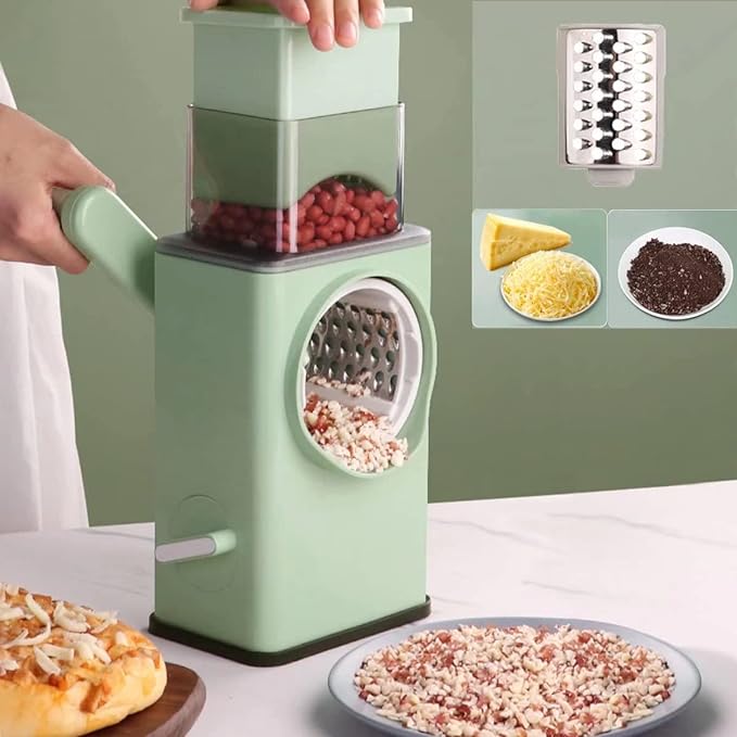 Stainless Steel Rotary Vegetable Cutter & Slicer For Easy Prep