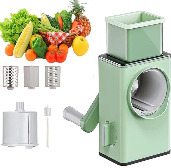 Stainless Steel Rotary Vegetable Cutter & Slicer For Easy Prep