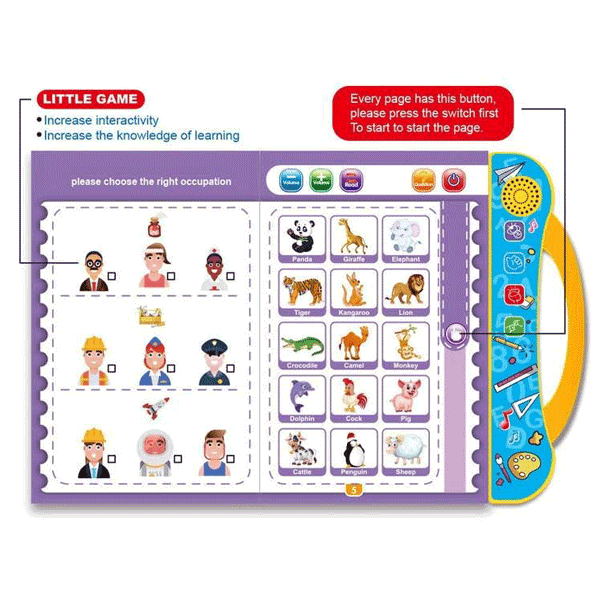 Interactive Phonetic Learning Book For Kids Educational Study Toy