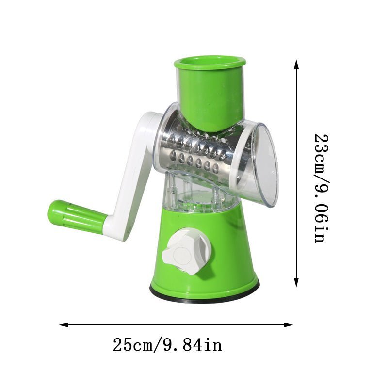 Table Top Drum Grater With Stainless Steel Slicer And Shredder Drums