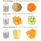 Table Top Drum Grater With Stainless Steel Slicer And Shredder Drums