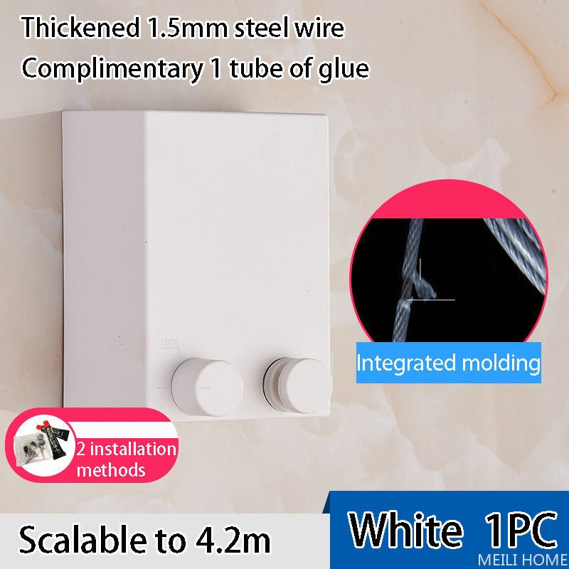 Retractable Telescopic Stainless Steel Clothesline Indoor Drying Rope