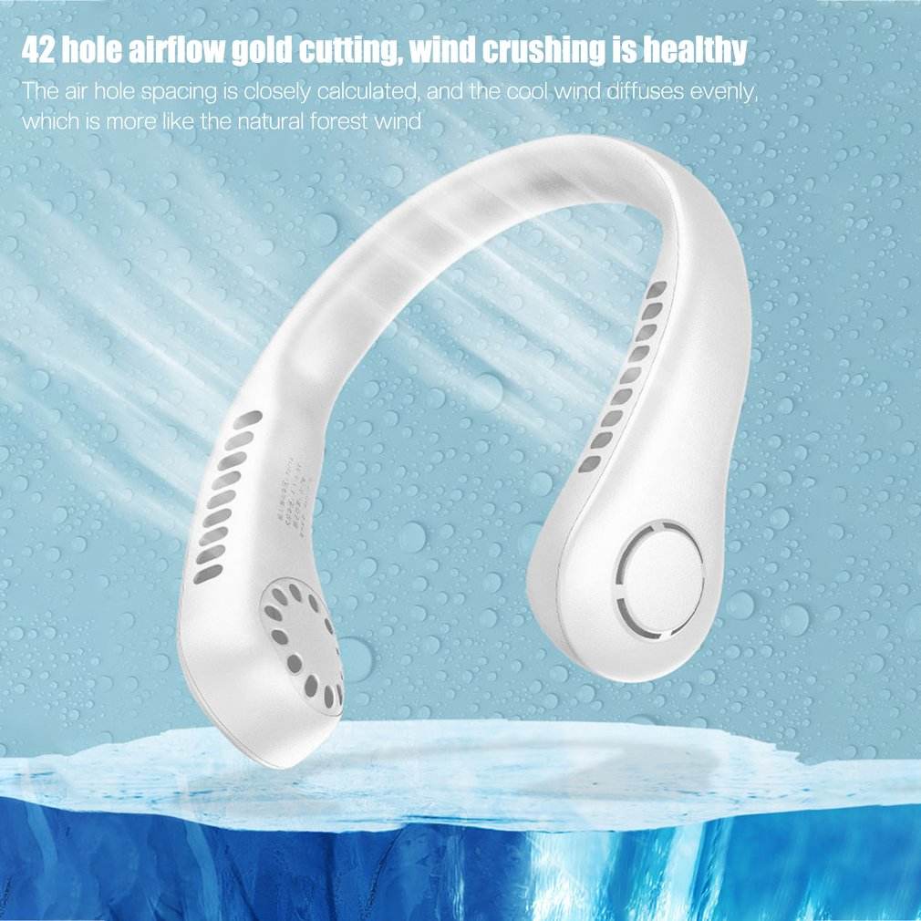 Bladeless Neck Hanging Fan Portable Hands-Free Cooling 42 Holes