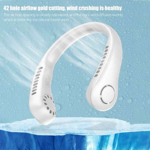 Bladeless Neck Hanging Fan Portable Hands-Free Cooling 42 Holes