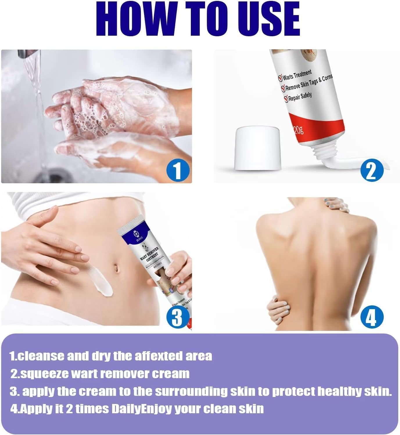 Fast Acting Warts Remover Liquid For Hands Feet & Face Maximum Strength
